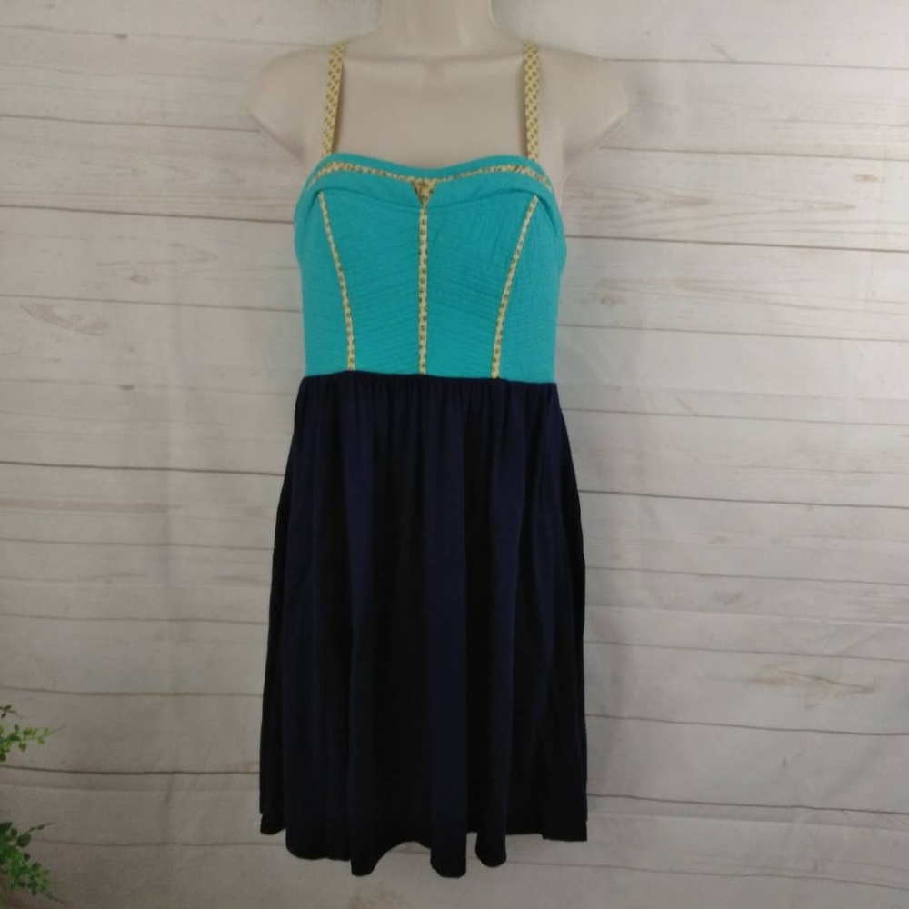 Anthropologie Lilka Blue Corset Style Dress XS